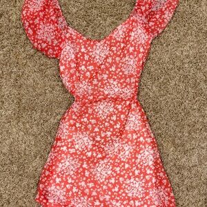 Le Lis Vibrant Orange Floral Dress